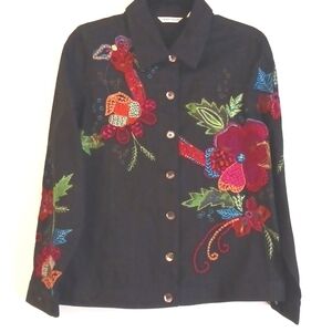 Laura Ashley "Embroidered" Floral Jacket in Size S (NWT)